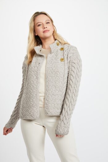 Asymmetrical Multi Cable 3 Button Cardigan - Image 2