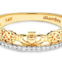 14kt Gold Lab Diamond Claddagh Ring